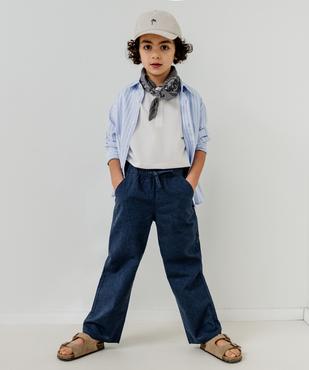 Pantalon en lin et coton avec taille ajustable garçon vue1 - GEMO (ENFANT) - GEMO