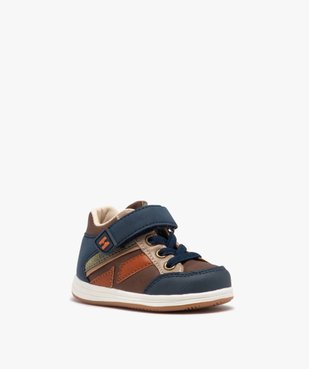 Baskets bébé garçon multicolores à scratch et lacets élastiques - Hobiz vue2 - HOBIZ - GEMO