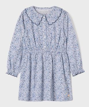 Robe à motifs fleuris et col Claudine fille - LuluCastagnette vue1 - LULUCASTAGNETTE - GEMO