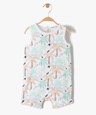 Combishort bébé garçon sans manches à motif palmiers vue1 - GEMO(BEBE DEBT) - GEMO
