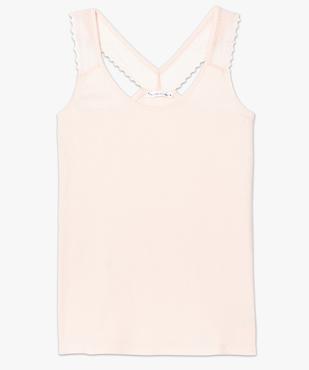 Débardeur en maille côtelée et lages bretelles en dentelle vue4 - GEMO(HOMWR FEM) - GEMO