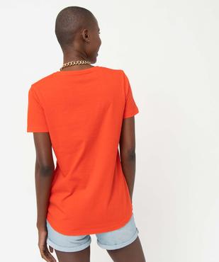Tee-shirt à manches courtes et col rond femme vue3 - GEMO(FEMME PAP) - GEMO
