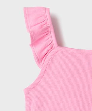 Débardeur court en maille côtelée avec bretelles à volants fille vue2 - GEMO 4G FILLE - GEMO