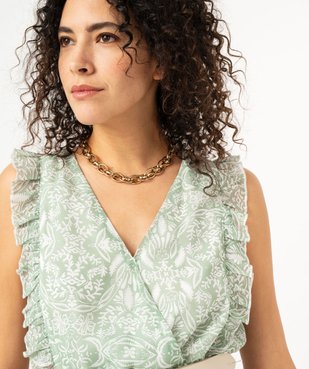 Robe sans manches avec volants sur le buste femme vue2 - GEMO(FEMME PAP) - GEMO