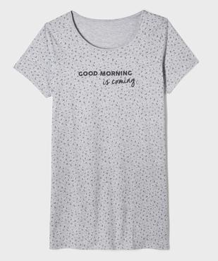 Chemise de nuit à manches courtes avec motifs femme grande taille vue1 - GEMO 4G FEMME - GEMO