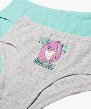 Shorties à motif manga en coton extensible fille (lot de 3) vue3 - GEMO 4G FILLE - GEMO