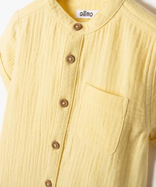 Chemise bébé garçon à manches courtes en double gaze vue2 - GEMO(BEBE DEBT) - GEMO