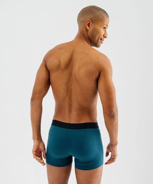 Boxers unis en coton extensible homme (lot de 2) vue2 - GEMO 4G HOMME - GEMO
