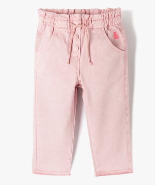 Pantalon en toile avec taille élastique bébé fille - LuluCastagnette vue1 - LULUCASTAGNETTE - GEMO