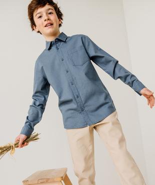Chemise manches longues en coton lin mélangés garçon vue8 - GEMO (JUNIOR) - GEMO