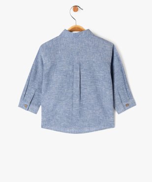 Chemise manches longues en coton lin mélangés bébé garçon vue3 - GEMO(BEBE DEBT) - GEMO
