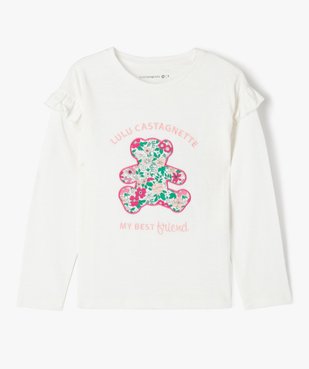 Tee-shirt à manches longues avec motif brodé fille - LuluCastagnette vue1 - LULU CASTAGNETTE GEMO FOR GOOD - GEMO