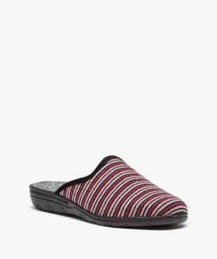 Chaussons femme mules confort dessus tissé vue2 - GEMO 4G FEMME - GEMO