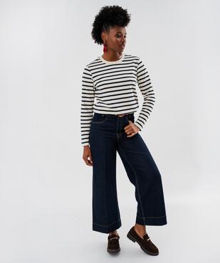 Tee-shirt manches longues marinière femme - LuluCastagnette vue6 - LULU CASTAGNETTE G4G D - GEMO