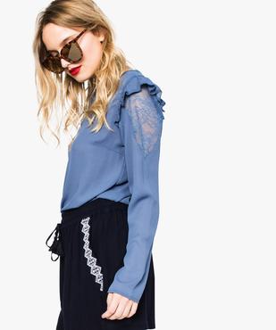 Blouse à manches longues avec devant en dentelle vue1 - GEMO(FEMME PAP) - GEMO