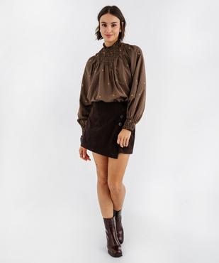 Jupe short en velours côtelé femme vue4 - GEMO(FEMME PAP) - GEMO