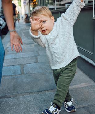 Pantalon en velours doublé jersey à taille élastiquée bébé fille vue5 - GEMO(BEBE DEBT) - GEMO