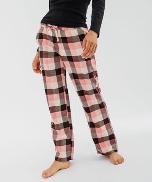Pantalon de pyjama en flanelle à carreaux et taille élastiquée femme vue1 - GEMO(HOMWR FEM) - GEMO