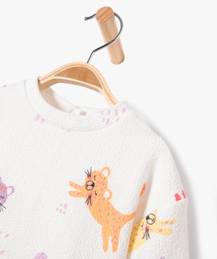 Sweat en jersey gaufré imprimé bébé fille vue2 - GEMO(BEBE DEBT) - GEMO