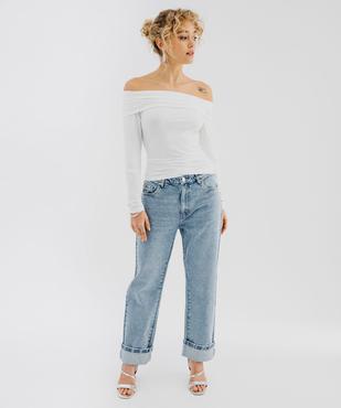 Tee-shirt manches longues avec col Bardot femme vue4 - GEMO(FEMME PAP) - GEMO