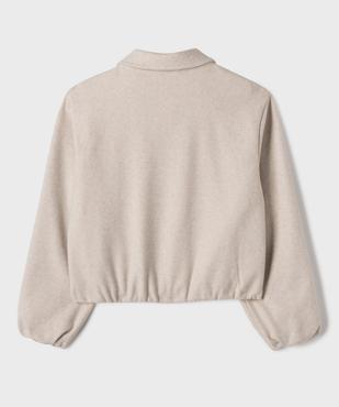 Veste zippée effet laine fille vue3 - GEMO (JUNIOR) - GEMO