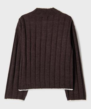 Pull côtelé col montant fille vue3 - GEMO (JUNIOR) - GEMO