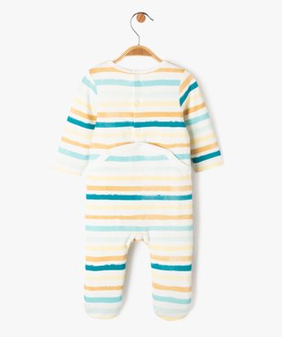Pyjama dors-bien en coton à rayures bébé garçon vue4 - GEMO 4G BEBE - GEMO