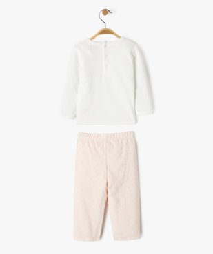 Pyjama en velours 2 pièces imprimées bébé vue4 - GEMO 4G BEBE - GEMO