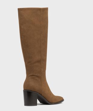 Bottes à talon en suédine femme vue4 - FOLLOW ME - GEMO