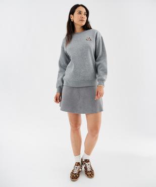 Sweat en molleton chiné douillet femme - Alizée X LuluCastagnette vue4 - LULUCASTAGNETTE - GEMO