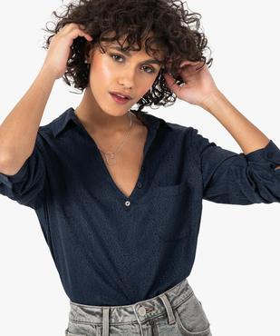 Blouse femme fluide à motifs irisés et col V à boutons vue2 - GEMO(FEMME PAP) - GEMO