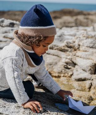 Bonnet tricolore avec doublure polaire bébé garçon vue4 - GEMO 4G BEBE - GEMO