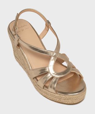 Sandales à talon compensé en corde et tige brillante femme - Follow Me vue5 - VALENTINA BALDA - GEMO