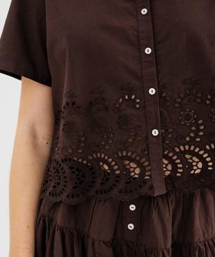 Chemise manches courtes en coton ajouré femme vue2 - GEMO(FEMME PAP) - GEMO