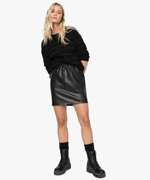 Pull femme à à fines rayures cuivrées vue5 - GEMO(FEMME PAP) - GEMO