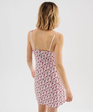 Nuisette en viscose avec col V dentelle et fines bretelles femme vue3 - GEMO 4G FEMME - GEMO