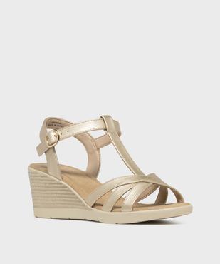 Sandales compensées à brides métallisées femme - Valentina Baldano vue2 - VALENTINA BALDA - GEMO