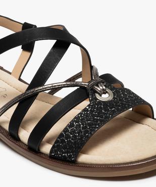 Sandales femme à talon plat et brides métallisées vue6 - GEMO (CASUAL) - GEMO