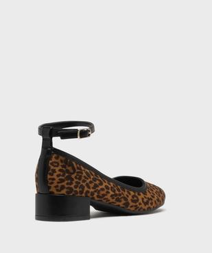 Ballerines motif léopard à petit talon femme - Follow Me vue4 - FOLLOW ME - GEMO