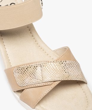 Sandales femme compensées à bride élastique vue6 - GEMO(URBAIN) - GEMO