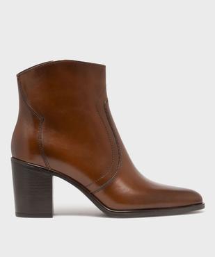 Bottines à talon dessus cuir femme - Tanéo vue1 - TANEO - GEMO