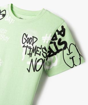 Tee-shirt à manches courtes à motifs graffitis garçon vue2 - GEMO (ENFANT) - GEMO