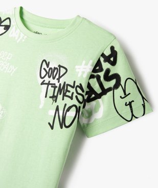 Tee-shirt à manches courtes à motifs graffitis garçon vue2 - GEMO (ENFANT) - GEMO