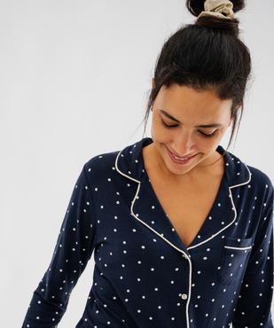 Pyjama boutonné en viscose femme vue2 - GEMO 4G FEMME - GEMO