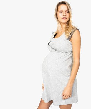 Nuisette de grossesse avec col style cache-cœur et épaules dentelle vue1 - GEMO (MATER) - GEMO