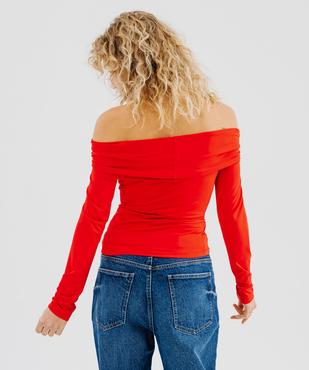 Tee-shirt manches longues avec col Bardot femme vue3 - GEMO(FEMME PAP) - GEMO