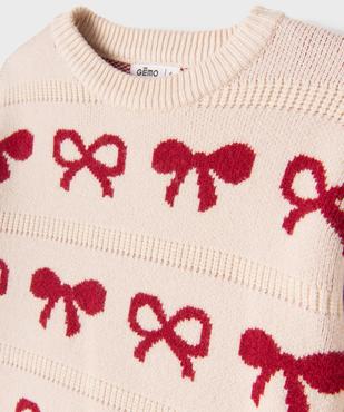 Pull oversize avec motifs noeuds fille vue2 - GEMO (ENFANT) - GEMO