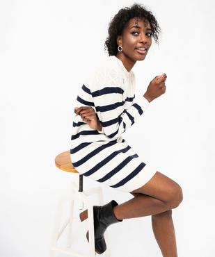 Robe pull à rayures femme - LuluCastagnette vue1 - LULUCASTAGNETTE - GEMO