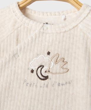 Pyjama 2 pièces en velours ouverture devant bébé garçon vue2 - GEMO 4G BEBE - GEMO