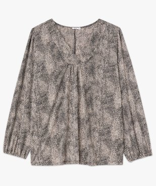 Blouse manches longues imprimée à col V femme grande  taille vue4 - GEMO (G TAILLE) - GEMO